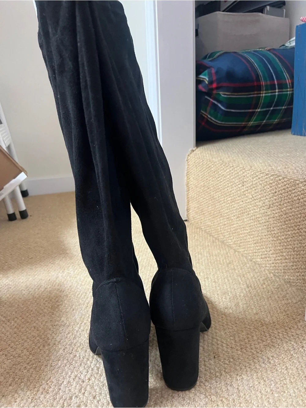 torrid Black Suede Over-the-Knee Block Heel Boots